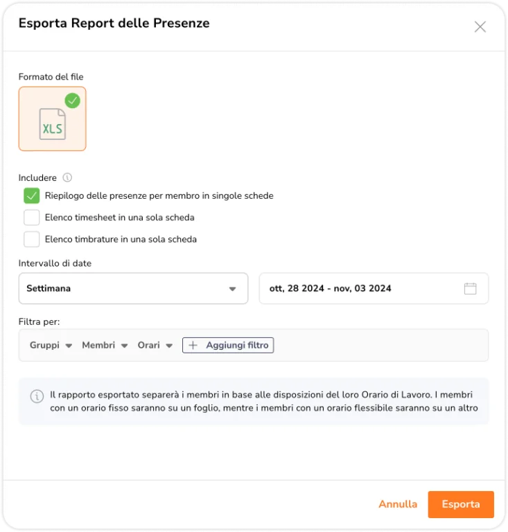 Export Attendance Report